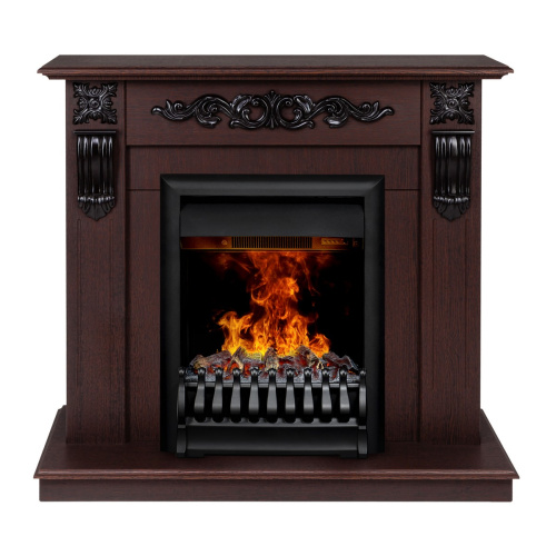 Электрокамин RealFlame Dominica DN орех с очагом 3D Oregan