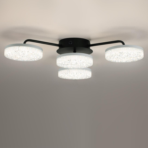 8236/4CL LEDIO LN25 000 черный, металл/акрил Люстра потолочная с ПДУ LED 55W 3000-6000К 220V DIDANA фото 6 8236/4CL LEDIO LN25 000 черный, металл/акрил Люстра потолочная с ПДУ LED 55W 3000-6000К 220V DIDANA фото 6