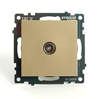 Розетка телевизионная 1-местная (механизм), STEKKER, GLS00-7108-08, 75 Ом, 5-862МГц, серия Катрин, золото