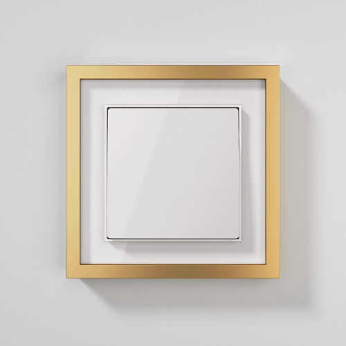 W0012853/ Рамка на 1 пост Baguette (белый/золотистая латунь) W0012853 фото 3