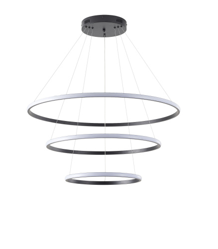 Люстра подвесная светодиодная антрацит LED 120Вт D40+60+80см Zortes RINGOLIGHT ZRS.33320.120C фото 4