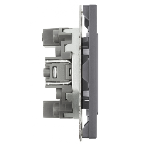 Розетка TV + компьютерная RJ-45 (механизм), STEKKER, серия Эмили, RST00-5106-10, платиново-серый, soft touch фото 5