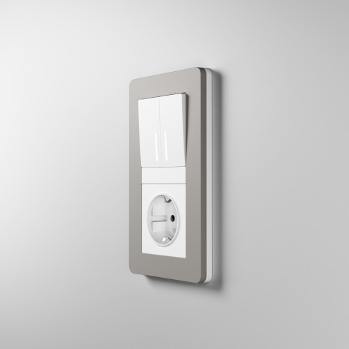 Рамка из поликарбоната на 2 поста Split дымчатый/белый, soft-touch W0023067 фото 6 Рамка из поликарбоната на 2 поста Split дымчатый/белый, soft-touch W0023067 фото 6