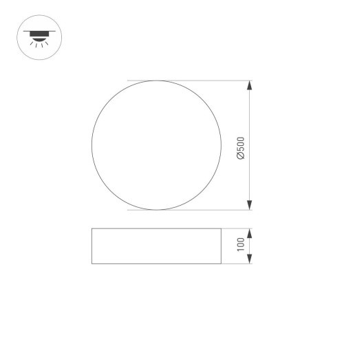 Накладной светодиодный светильник Arlight SP-TOR-PILL-PRISM-R500-35W Day4000 (BK, 100 deg, 230V) 022998(3) фото 2