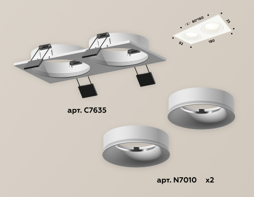 Встраиваемый точечный светильник MR16 2*GU5.3 (комплект) фото 2 Встраиваемый точечный светильник MR16 2*GU5.3 (комплект) фото 2
