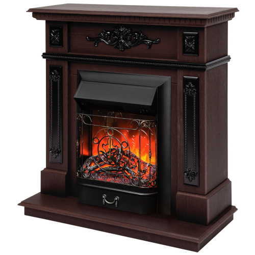 Каминокомплект LILIAN/НИКОЛЬ Орех с очагом Электроочаг MAJESTIC LUX/МАДЖЕСТИК фото 2