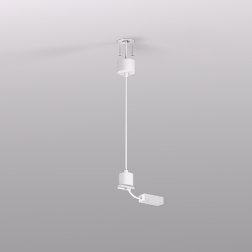 TR2124-WH Подвод питания для подвесного монтажа трека SMART BASE, АС 220-240V, IP20, 5м, белый, алюминий фото 5