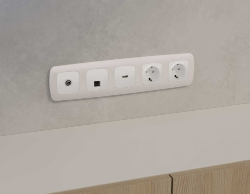 Комплект механизма компьютерной розетки RJ-45 экранированной с автоматической защитной шторкой OMEGA Белый матовый QUANT (OP1320, VM185) MO132005 фото 5 Комплект механизма компьютерной розетки RJ-45 экранированной с автоматической защитной шторкой OMEGA Белый матовый QUANT (OP1320, VM185) MO132005 фото 5
