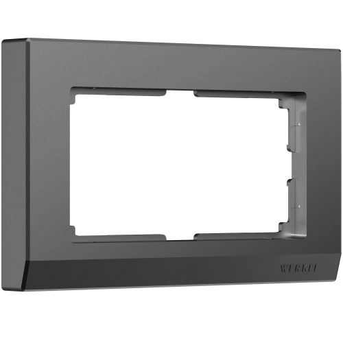 Рамка из поликарбоната для двойной розетки Stark графит матовый W0081864