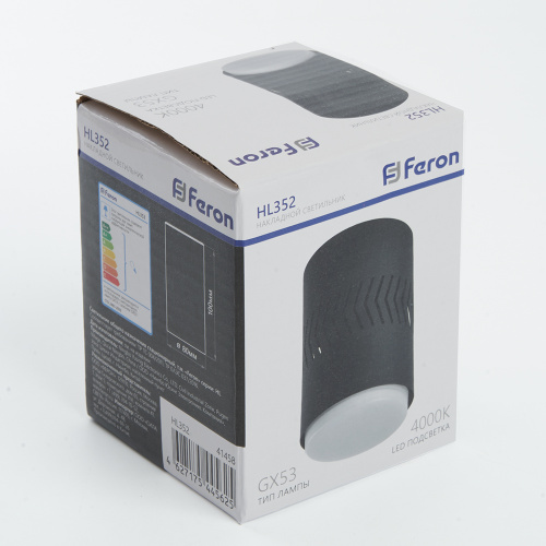 Светильник потолочный Feron HL352 12W, 230V, GX53 и подсветка 1W, 4000K, черный фото 4 Светильник потолочный Feron HL352 12W, 230V, GX53 и подсветка 1W, 4000K, черный фото 4