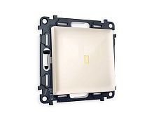 Комплект механизма 1-кл проходного выключателя AMBRELLA VOLT с подсветкой 3200K ALFA Бежевый глянец QUANT (AP3020, VM105, G22Y) MA302030