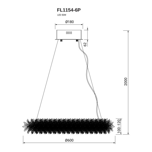 Подвесная люстра Tesoro FL1154-6P фото 2