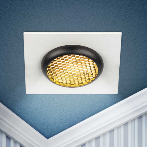 Светильник встраиваемый алюминиевый ЭРА KL110 WH/BK под лампу MR16 GU5.3 белый/черный матовый Б0061531 фото 4