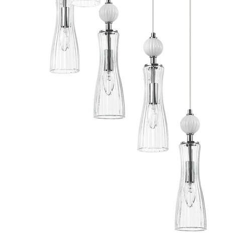 8268/7A NEOCLASSI LN26 159 хром/белый/прозрачный, металл/керамика/стекло Люстра каскадная Е14 7*40W 220V EMILY фото 6