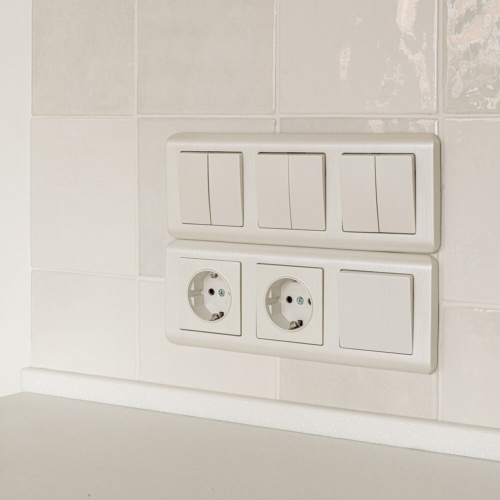 Выключатель двухклавишный (перламутровый рифленый) W1120013 фото 5