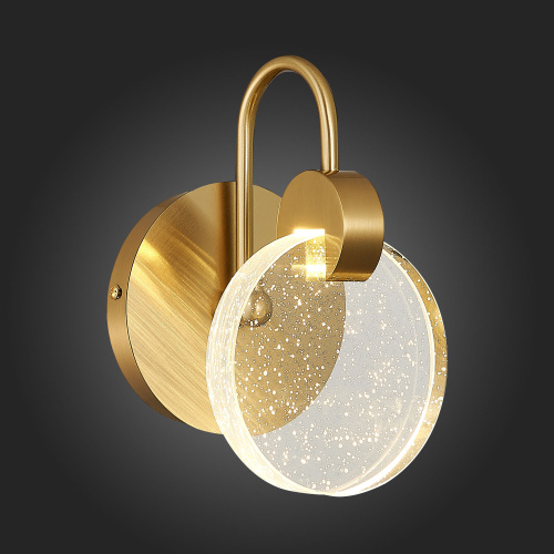 SL6104.201.01 Бра ST-Luce Золотистый/Прозрачный,С пузырьками воздуха LED 1*3W 3000K MONTECELIO фото 4