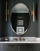 Золотое овальное зеркало "Хоган"