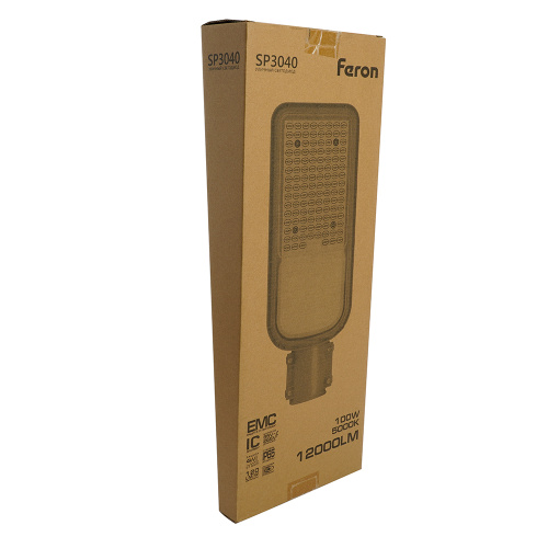 Светодиодный уличный консольный светильник Feron SP3040 100W 5000K 230V, серый фото 5