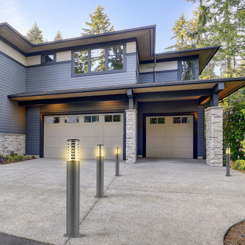 Светильник садово-парковый Feron DH0805, столб,  E27 230V, черный фото 2