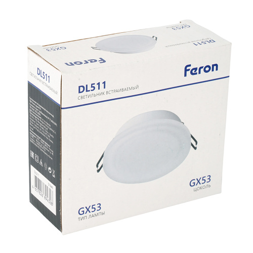 Светильник встраиваемый Feron DL511 потолочный GX53 белый фото 9