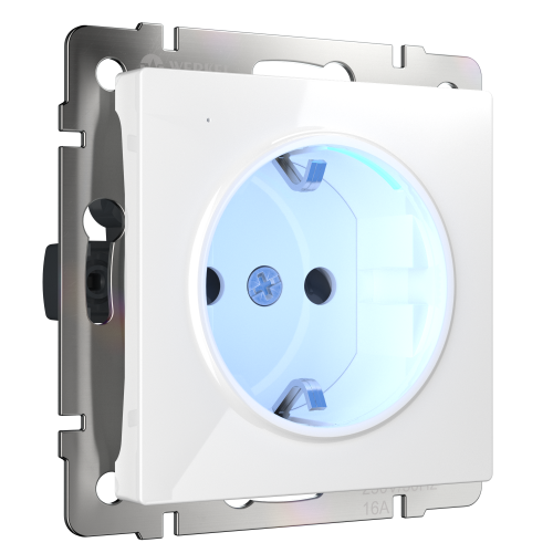 Розетка с подсветкой (белая) W1171401 Розетка с подсветкой (белая) W1171401