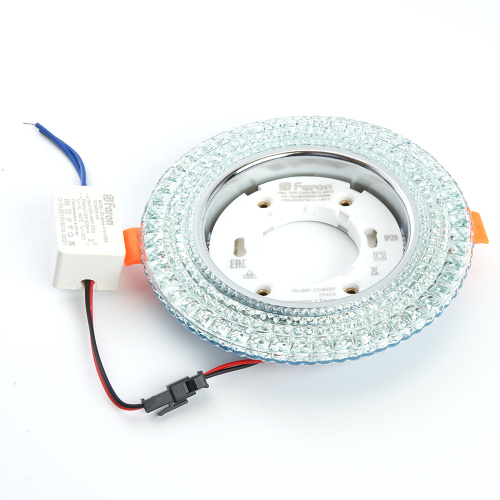 Светильник встраиваемый с белой LED подсветкой Feron CD4020 потолочный GX53 без лампы прозрачный фото 7