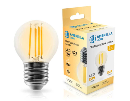 Лампа светодиодная Шар G45 15W 2700K Ambrella light Bulding 451523 фото 2 Лампа светодиодная Шар G45 15W 2700K Ambrella light Bulding 451523 фото 2