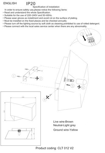 Бра Crystal Lux CLT 012 WH-SL V-2 фото 2