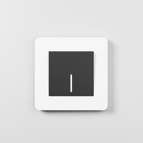 Рамка из поликарбоната на 1 пост Split белый/черный, soft-touch W0013068 фото 5