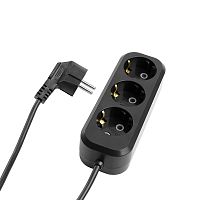 Удлинитель 3-местный б/з Stekker, HM01-31-02, 2м, 3x0,75, серия Home (У10-002),черный