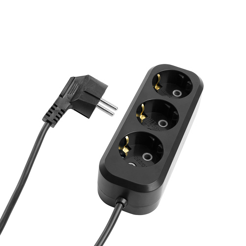 Удлинитель 3-местный б/з Stekker, HM01-31-02, 2м, 3x0,75, серия Home (У10-002),черный