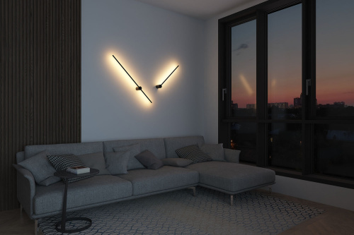 DK5014-BK Бра 1000 мм, 3000К, IP20, 12 Вт, черный, алюминий фото 2 DK5014-BK Бра 1000 мм, 3000К, IP20, 12 Вт, черный, алюминий фото 2