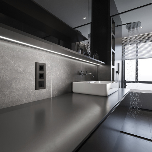 Рамка из поликарбоната на 3 поста Slab бронза софт W0032963 фото 3