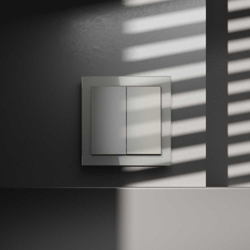 Перекрестный переключатель встраиваемый Voltum S70 двухклавишный 10А, (шелк) VLS020504