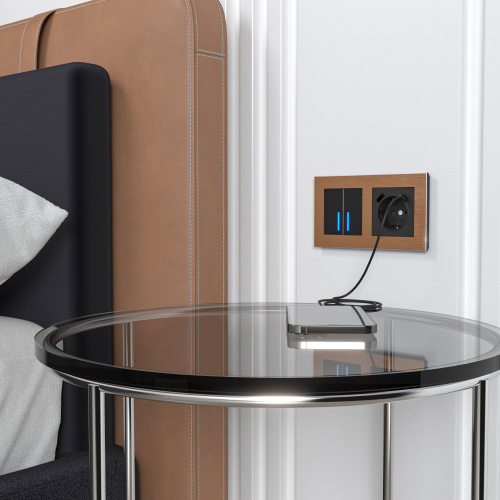 Розетка с заземлением, шторками и USB тип A+C (черный матовый) W1171708 фото 6 Розетка с заземлением, шторками и USB тип A+C (черный матовый) W1171708 фото 6