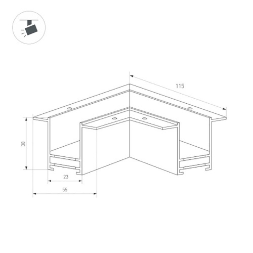 Коннектор угловой для магнитного шинопровода Arlight MAG-CON-2538-FDW-L90 (BK) 034229 фото 2 Коннектор угловой для магнитного шинопровода Arlight MAG-CON-2538-FDW-L90 (BK) 034229 фото 2