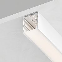 Профиль алюминиевый накладной "Линии света" с крепежами, белый, CAB256