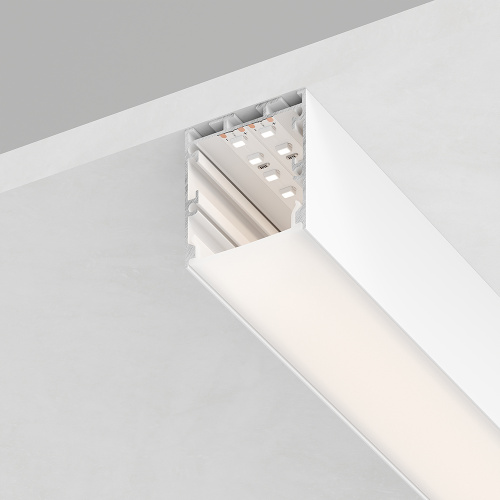 Профиль алюминиевый накладной "Линии света" с крепежами, белый, CAB256