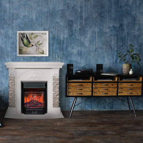 Каминокомплект ATHENA/АТЛАНТА GR Белый дуб с очагом Электроочаг MAJESTIC LUX/МАДЖЕСТИК фото 7