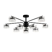 8349/10C COMFI LN26 232 черный/прозрачный, металл/стекло Светильник потолочный LED GX53 10*7W 220V NATALINA