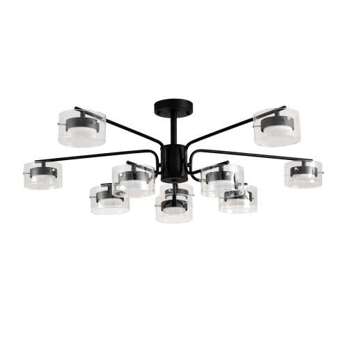8349/10C COMFI LN26 232 черный/прозрачный, металл/стекло Светильник потолочный LED GX53 10*7W 220V NATALINA 8349/10C COMFI LN26 232 черный/прозрачный, металл/стекло Светильник потолочный LED GX53 10*7W 220V NATALINA