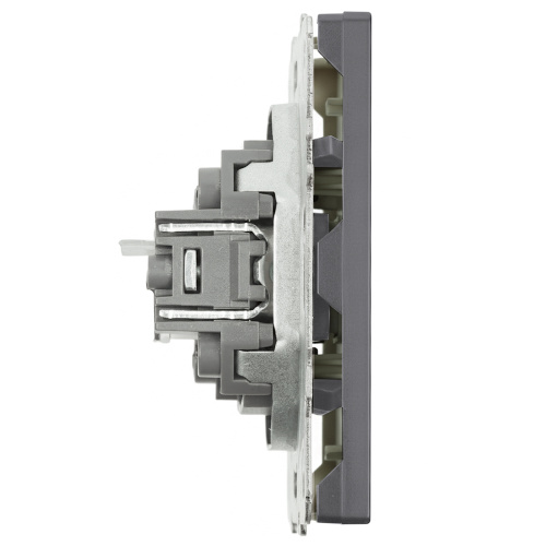 Розетка компьютерная 1-местная RJ-45 (механизм), STEKKER, серия Эмили, RST00-5117-10, платиново-серый, soft touch фото 4