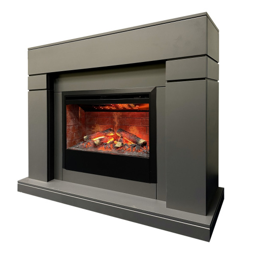 Электрокамин RealFlame Lindelse 26 GR серый, графит c очагом 3D Helios 26 фото 2 Электрокамин RealFlame Lindelse 26 GR серый, графит c очагом 3D Helios 26 фото 2