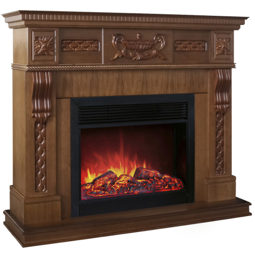 Каминокомплект CORSICA LUX/МАЛАГА ЛЮКС Светлый орех с очагом Электроочаг MOONBLAZE LUX/МУНБЛЕЙЗ фото 2