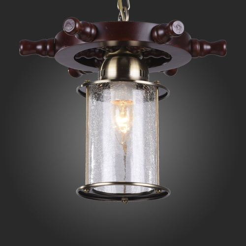 SL150.303.01 Светильник подвесной ST-Luce Бронза, Коричневый/Прозрачный с эфектом трещин E27 1*40W VOLANTINO фото 6