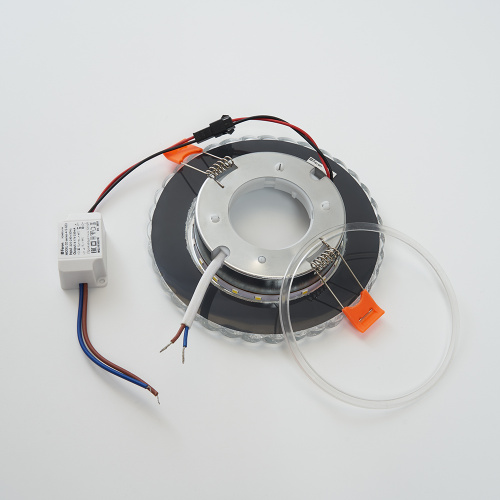 Светильник встраиваемый с белой LED подсветкой Feron CD4037 RGB потолочный GX53 без лампы, прозрачный, хром фото 2 Светильник встраиваемый с белой LED подсветкой Feron CD4037 RGB потолочный GX53 без лампы, прозрачный, хром фото 2