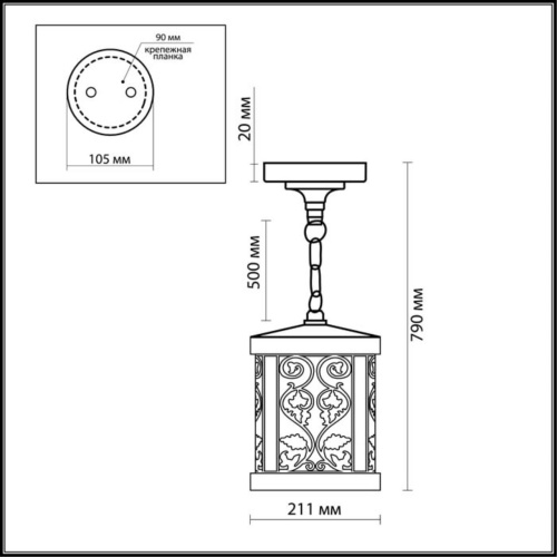 2286/1 NATURE ODL12 000 патина коричневый Уличный светильник-подвес IP44 E27 100W 220V LAGRA фото 4 2286/1 NATURE ODL12 000 патина коричневый Уличный светильник-подвес IP44 E27 100W 220V LAGRA фото 4