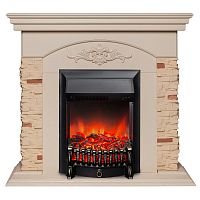 Электрокамин RealFlame Neapolis WT айвори с очагом Fobos Lux Black