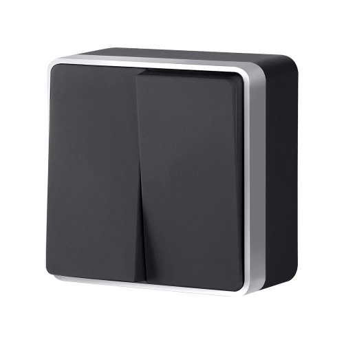 Выключатель двухклавишный Gallant черный с серебром W5020034 W5020034 Выключатель двухклавишный Gallant черный с серебром W5020034 W5020034