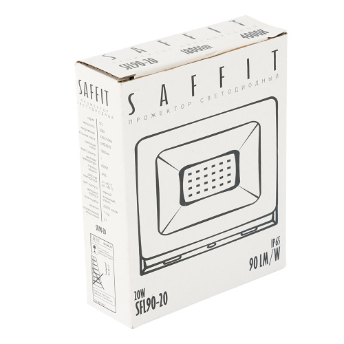 Светодиодный прожектор SAFFIT SFL90-20 IP65 20W 4000K черный фото 6
